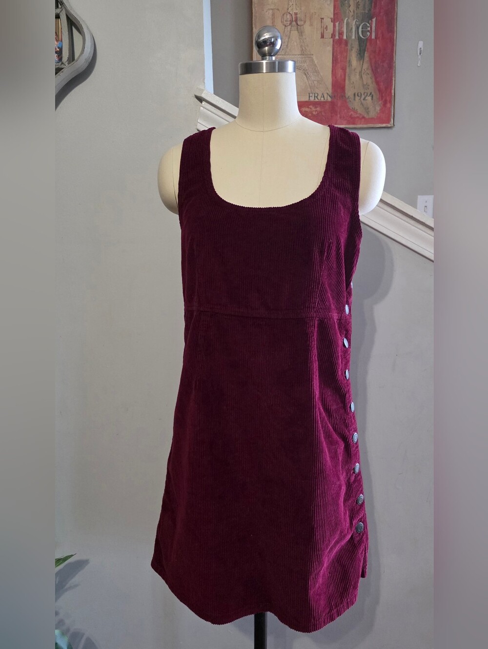 American Eagle Corduroy Jumper Burgundy Size Small